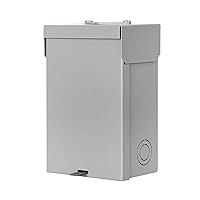 Vista 4 de Caja de disyuntor monofásico de 60 amperios, 3 cables, neutro sólido, 2 espacios y 4 circuitos para exteriores (9.5 x 6 x 5 pulgadas)