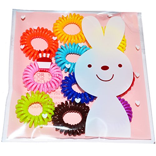 Cintura elástico Miya 10 de pelo de goma Cable de Teléfono, plástico-espiral, teléfono de pelo de goma, para peinarla, pulsera