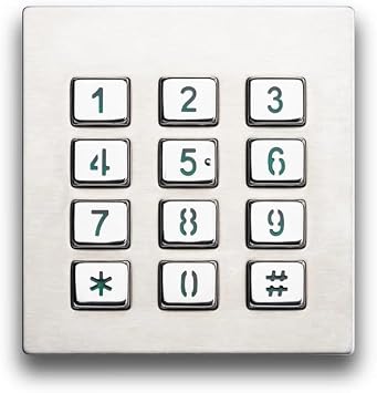IP65 12 Keys 3x4 Stainless Steel Metal Backlit Numeric Keypad for Industrial Telephone Access Control SystemUSB,Star and Hash Layout