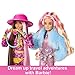 Barbie Extra Fly Doll with Snow-Themed Travel Clothes & Accessories, Sparkly Pink Jumpsuit & Faux Fur Coat