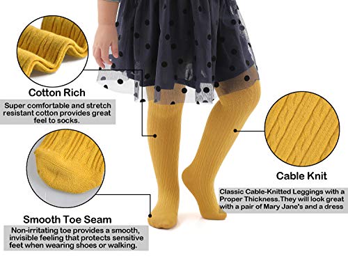 image for EPEIUS Baby Tights Little Girls Cable Knit Tights Solid Cotton Stockin