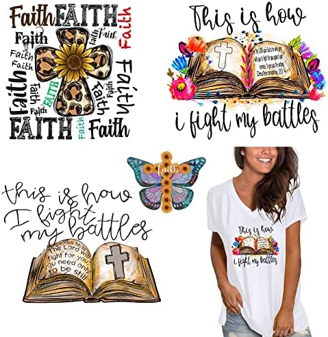 Heat Transfer Patches for T-Shirts Clothing Washable Jesus Iron On Decals Sticker 6pcs Decoration Appliqued