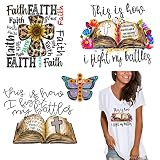 Heat Transfer Patches for T-Shirts Clothing Washable Jesus Iron On Decals Sticker 6pcs Decoration Ap