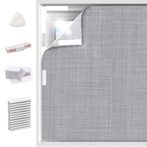 Arciveberg Linen 100% Blackout Curtain Magnetic Window Cover 59 x 118 in