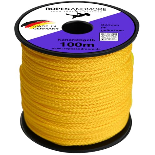 Corde de maçon en polypropylène - A2,5 mm - 50 m, 100 m - Jaune canari (2,5 mm 100 m)