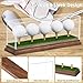 Golf Ball Display Case for 5 Golf Balls Holder Display Walnut Wood Base Acrylic Hole in One Golf Ball Case Display Uv Protection Golfball Stand Rack,Golf Office Decor Gifts for Men