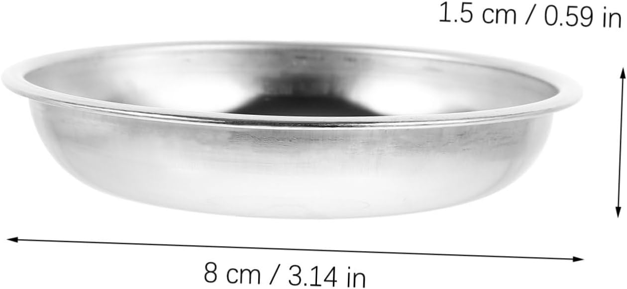 SOLUSTRE 10 Pack Stainless Steel round Sauce Plates for Dining Appetizers