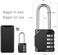 Vista 4 de Candado de combinación de grillete largo