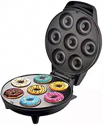 Waffle Máquina 110, Kit Waffleira + Máquina Donuts 110v, Antiaderente, 7 Rosquinhas, Fácil Limpeza(kit waffle + donut)