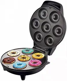 Waffle Máquina 110, Kit Waffleira + Máquina Donuts 110v, Antiaderente, 7 Rosquinhas, Fácil Limpeza(kit waffle + donut)
