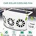 YOMTOVM Solar Power Exhaust Fan, Vehicle Air Purifier Cooling Amplifier Window Fans Ventilator Radiator White