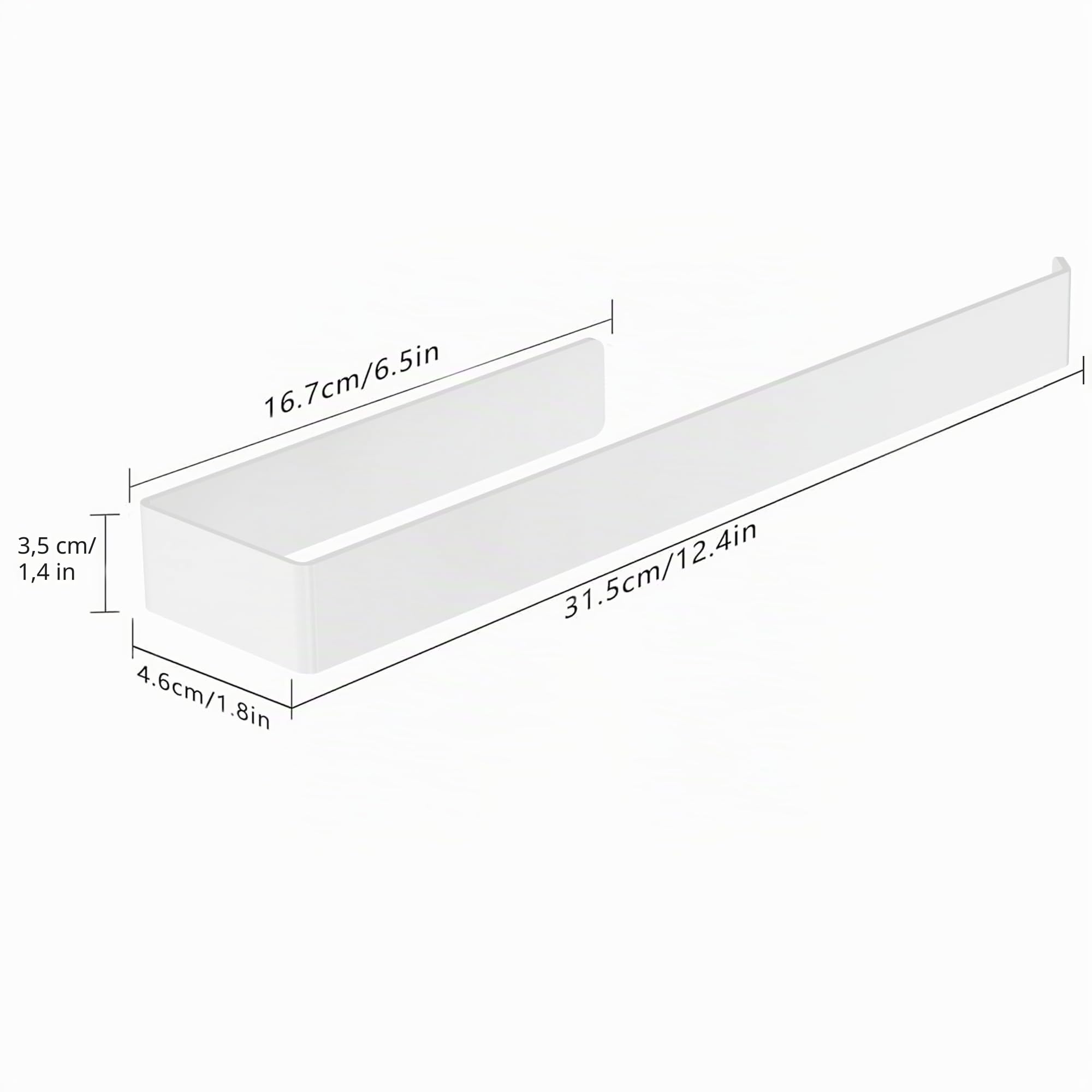 Aikzik Portasciugamani senza foratura, in alluminio, completamente in metallo, da incollare, per bagno e cucina, bianco (32 cm)