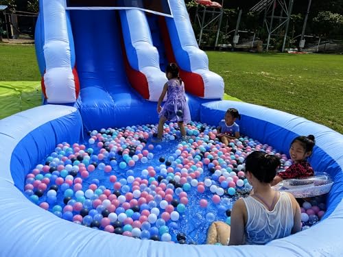 24FT(L) Commercial Grade Water Slide for Kids Adults, (Heavy Duty Full PVC) (Big Airtight Water Pool), (950w UL Blower), Inflatable Waterslide for Backyard, Ocean Outdoor Slide Park, 24x13x12ft