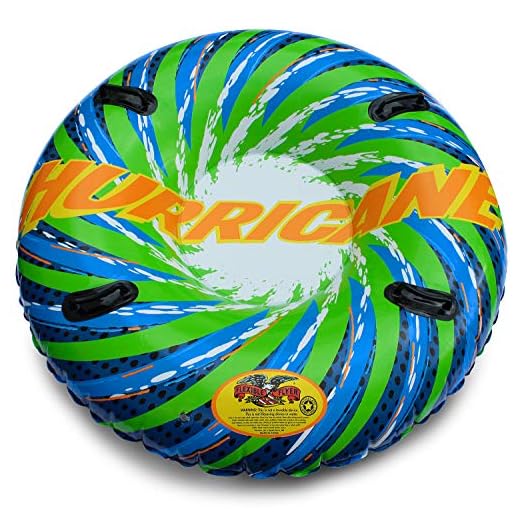 Flexible Flyer Hurricane 2-Person Snow & River Tube. Inflatable Pool Float & Double Sled, Blue, 56 inches
