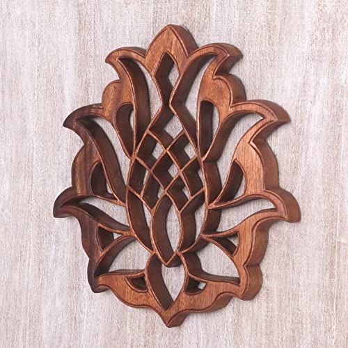 Novica Handmade Wood Relief Panel Wall Sculpture, Brown, Sacred Pineapple' #TOP3