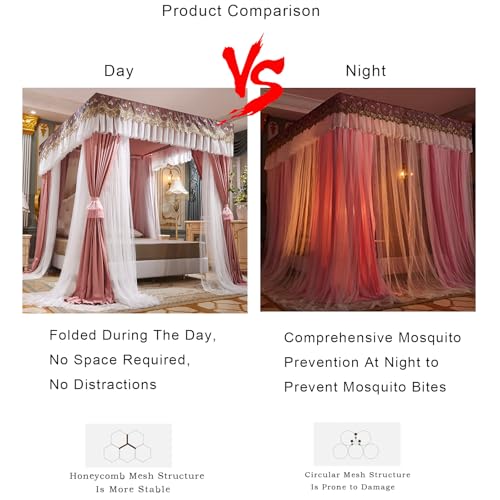 Mosquitera Princess Wind para dormitorio elegante con dosel de doble capa 5