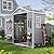Aoxun 6x4 FT Outdoor Storage Shed, Plastic Garden Resin Shed with Floor and Window for Patio, Lawn, Outdoor Storage with Lockable Door for Bike, Tools, Garbage Can, Grey