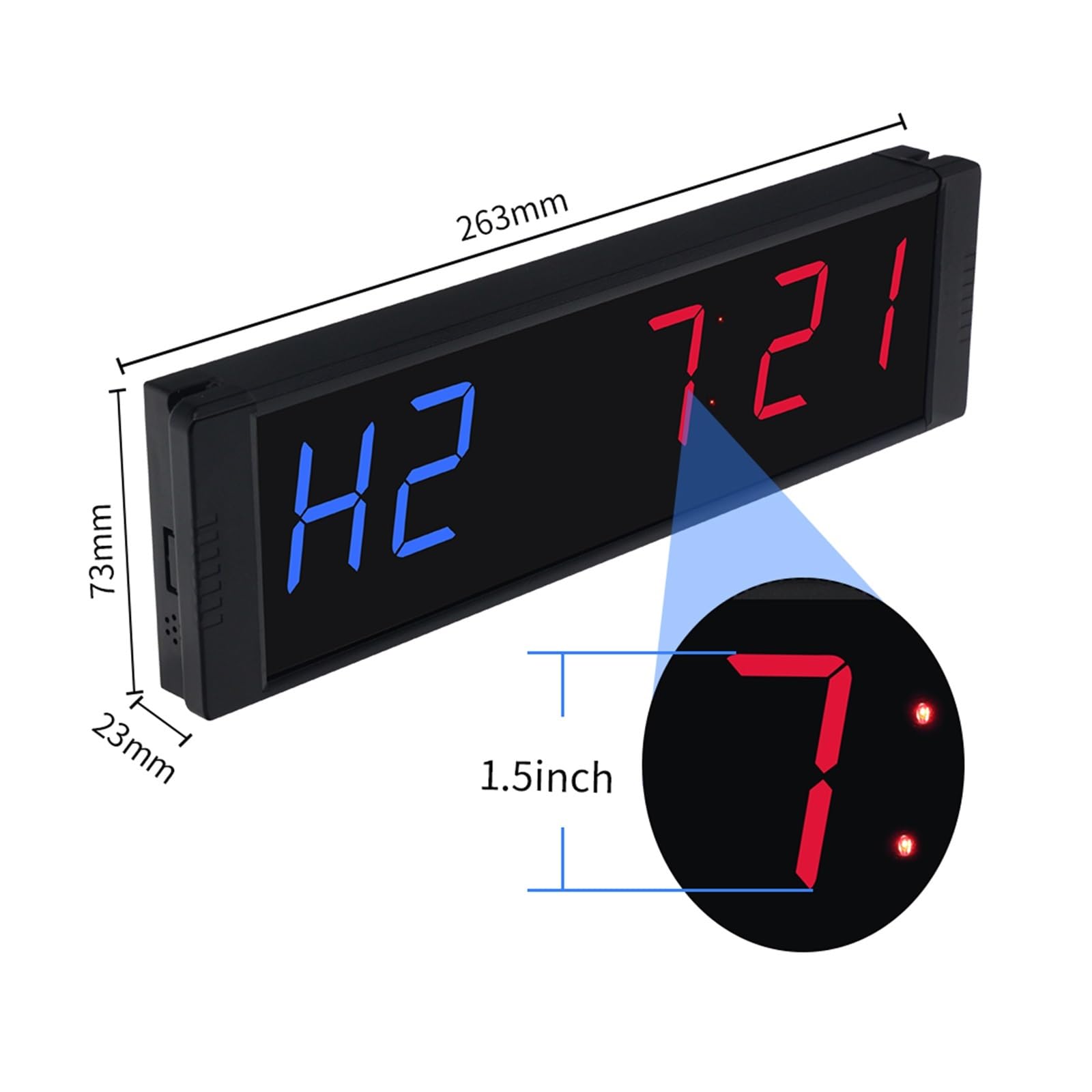 Countdown Timer, 1,5 Zoll 1,8 Zoll Ziffern Uhr Stoppuhr, Gym Timer LED Intervall Timer Digital Countdown Wanduhr Fitness Timer for Zuhause(GI2G-1.5R)