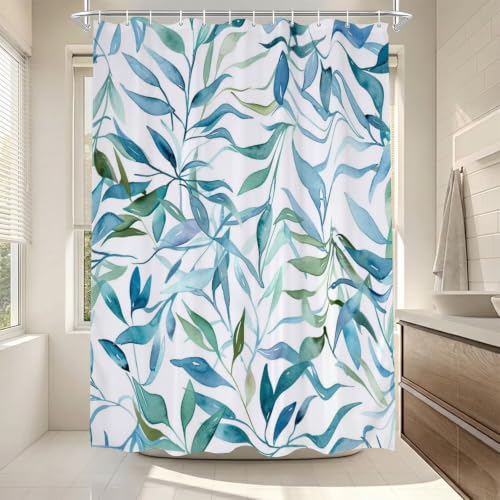 Rideau de douche en polyester de qualité supérieure 150x170cm motif feuilles