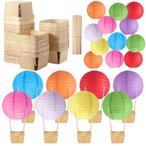 Lanternes en papier montgolfière pour fête prénatale et activités créatives de naissance