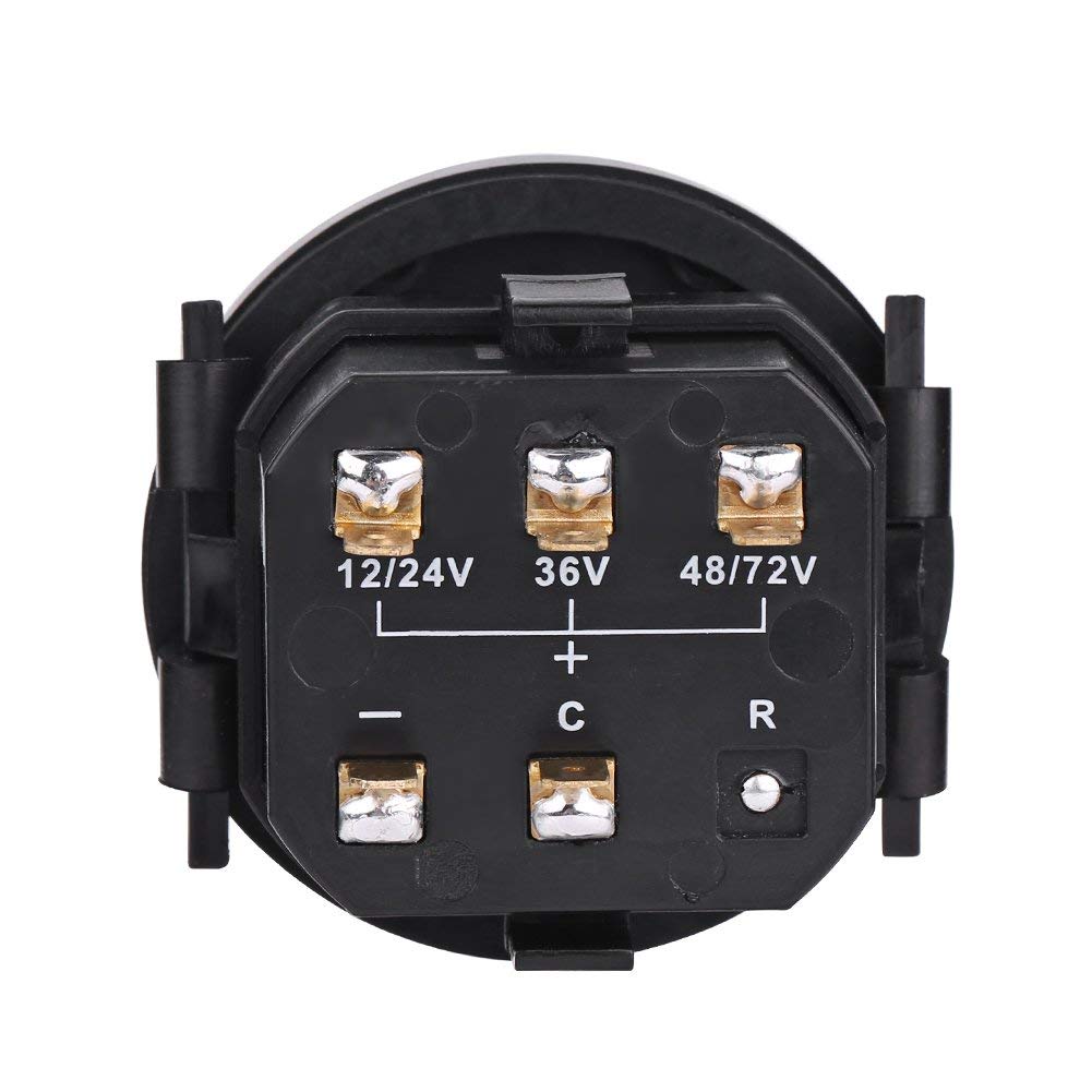 Ejoyous Indicatore del Misuratore di Livello della Batteria Digitale LED 12V / 24V / 36V / 48V / 72V per Carrello