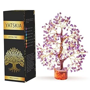 YATSKIA Amethyst Tree – Healing Crystals Amethyst – Feng Shui Tree of Life, Premium Amethyst Crystals and Healing Stones, Healing Crystal Decor, Chakra Tree – Purple Crystal Tree – Gemstone Tree