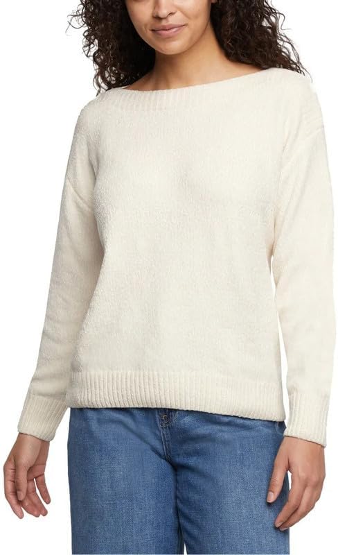 Orvis Women’s Boatneck Chenille Sweater - Soft Textured Knit Cozy Pullover - Midweight-Relaxed Fit