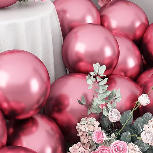 Image of Red Chrome Balloons, 30pcs Red Chrome Metallic Balloons for Birthday Decorations, Anniversary, Engagement, Wedding Decorations, Baby Shower, Festival Party Decorations (30 Pcs, Red Ch)