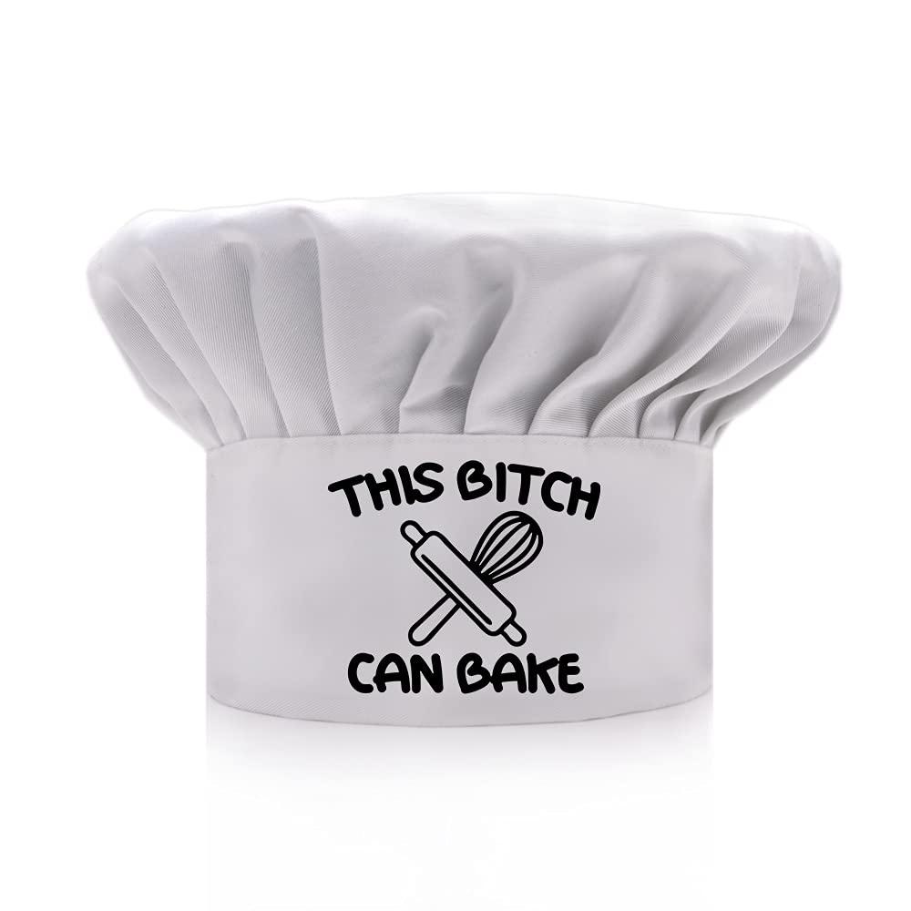 AGMdesignFunny Chef Hat, This Can Bake, Adjustable Kitchen Cooking Hat for Men & Women White, Bake Baking Gift for Women, Mother's Day/Father's Day/Birthday Gift for Him, Her, Mom, Dad, Friend