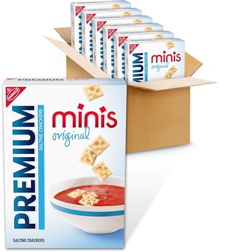 Premium Original Mini Saltine Crackers, Lunch Snacks, Bulk Snacks, 6 - 11 oz Boxes