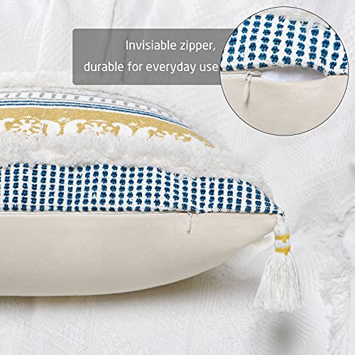 Dremisland Marokko getuftete Boho Kissenbezüge - Rechteck Baumwolle Dekokissen Kissenbezüge Quaste Kissenbezug Weich… – Bild 5