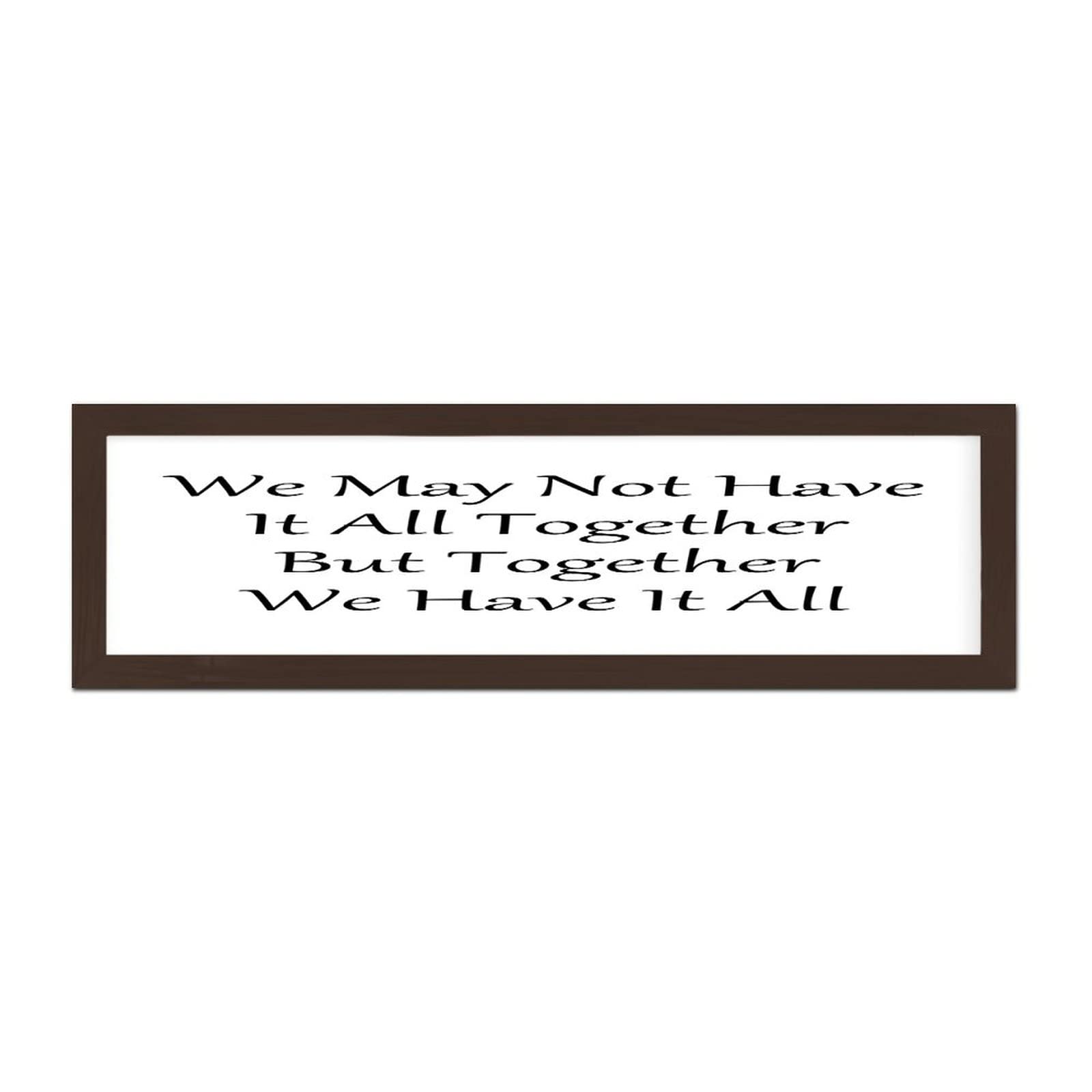 Plaque en bois moderne citation ensemble tout est possible famille unie