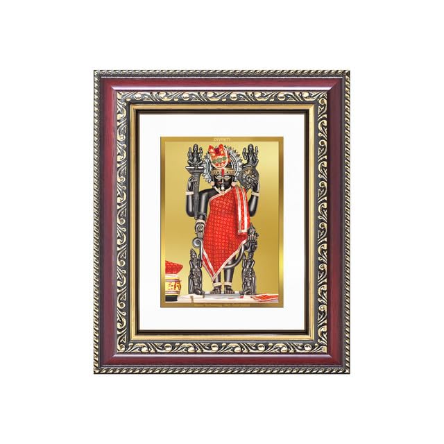 Image of DIVINITI Dwarkadhish 24K Gold Plated Foil Wall and Tabletop Photo Frame for Home Decor, Puja Room, Luxury Gifting | DG Frame 105 S1 (16x13.5 CM)