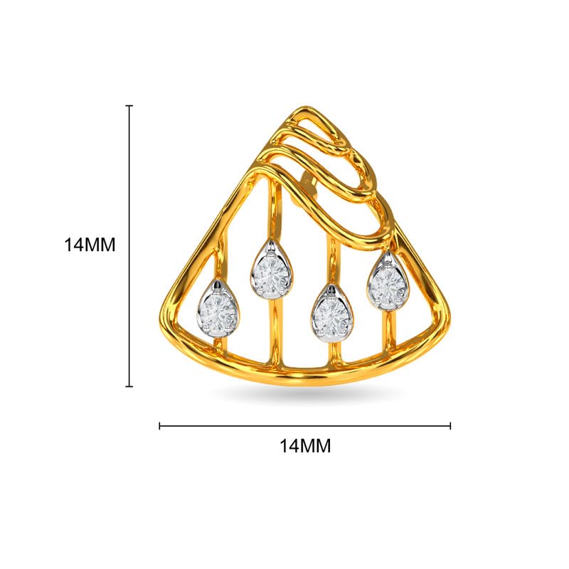 Image of KISNA JEWELS 14KT|18KT BIS Hallmark Pure Gold and Diamond Drops Earrings For Women with Screw Back clouser