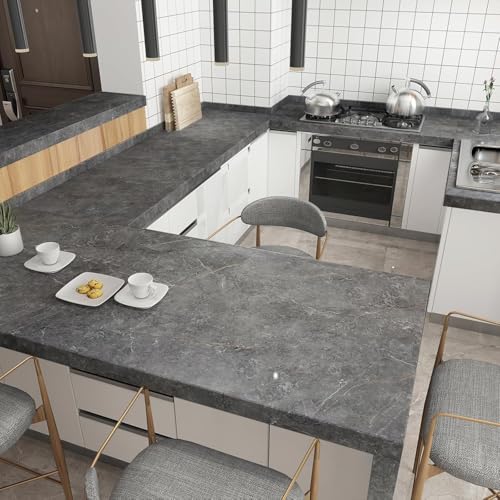 Papier peint marbre gris BOMENG : rénover sans peindre et sans grands travaux - 4