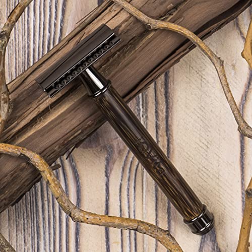 iQVita® Premium Rasierhobel mit Griff aus Bambus - Rasierer Damen - inkl. 10 Rasierklingen - Nassrasierer - geschlossener Kamm - umweltfreundlich & nachhaltig - Zero Waste - inkl. eBook - Image 6