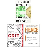 The Algebra of Wealth, Fierce Conversations, Grit The Power of Passion and Perseverance 3 Books Collection Set