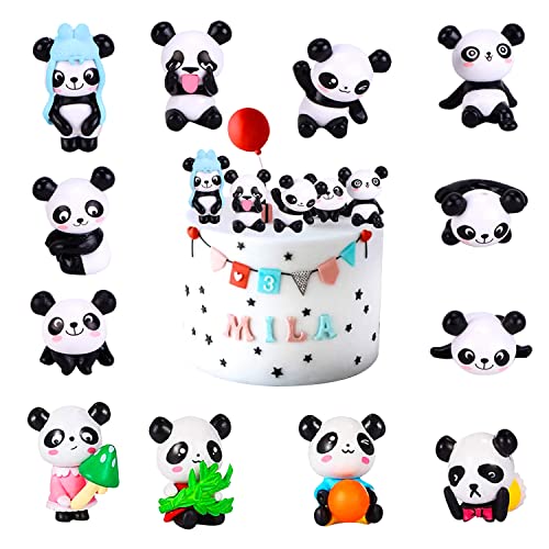 Adorno de Torta de Panda 12 pcs, Cake Topper Conjunto, Decoraciones de Pastel, Decoración de Tartas de Mini Pandas, Juguetes Muñecas, Niños Mini Fiesta de Cumpleaños Pastel Decoración Suministros Cover