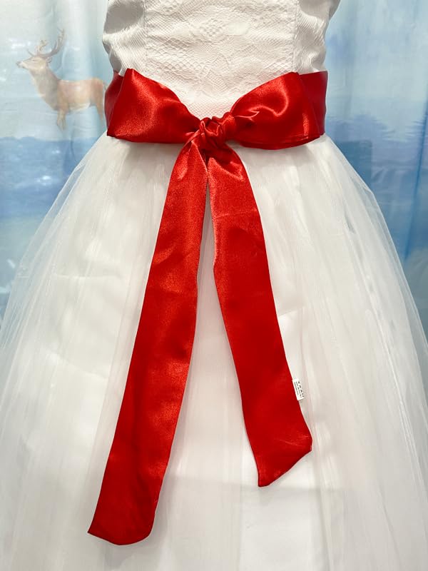 Women 200cm Long Satin Sash Belts for Wedding Bridal Bridesmaid Dress Accessories3