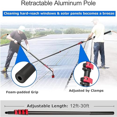 Kit de limpieza de paneles de suministro de agua para el hogar, cepillo giratorio para una limpieza eficiente de ventanas, herramientas versátiles para el hogar para una limpieza brillante