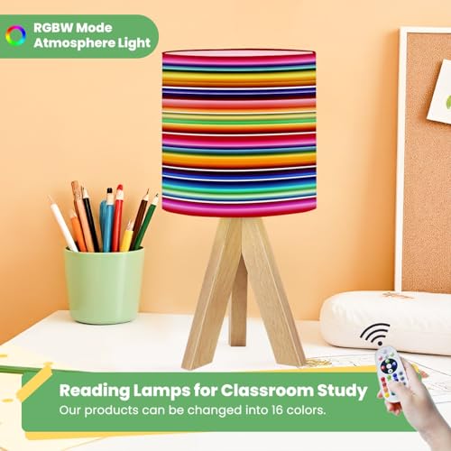 Lámpara de mesa infantil con base trípode y pantalla de lino miniatura 5