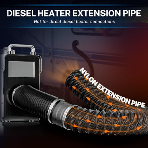 Hon&Guan Diesel Heater Ducting 3\" x 16FT, Nylon Flexible Duct Hose, Heavy Duty Hose for Diesel Heater, 3D Printer, Laser Machine, Dryer Vent, RV, Boat Blower, Black - Thumbnail 3