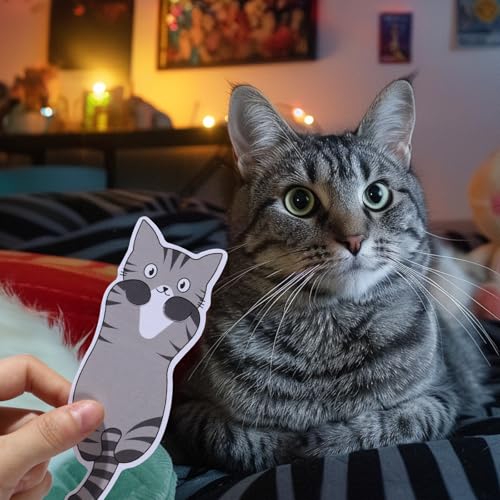 Hafhef Cute Cat Bookmarks, 10 Pieces Bookmarks for Women Teachers Students Book Lovers Reading, Bookish Gifts for Cat Lovers, for School Office Home Supplies