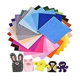 NACTECH 40pcs Filz Stoff 40 Farben Bastelfilz Filz Blätter 30 x 30cm Polyester Felt Fabric Filzplatten zum DIY Handwerk Filzstoff für Nähen Projekte Patchwork