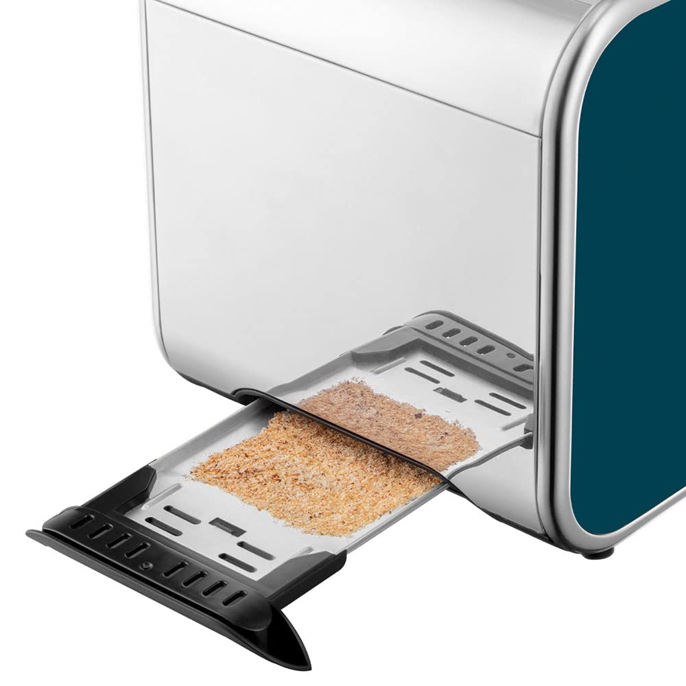 Russell Hobbs Grille Pain [Design Retro Premium] Distinctions Océan (Pour 2 Tranches, 6 Niveaux de brunissage, Fonction Surélévation pour contrôle, Décongélation, Réchauffage, 1600W) Toaster 26431-56