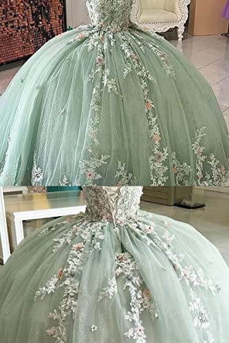 Trhtx Blush Pink Lace Quinceanera Dresses Ball Gown Puffy Strapless Prom Gown Sparkly Beaded Princess Sweet 15 16 Dresses For Pageant 2 #TOP5