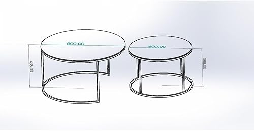 Miniatura 8 de Tokyo - Mesa de centro redonda (31.5 in, cristal ahumado, 2 piezas, juego de mesa auxiliar