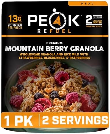 Mountain Berry Granola with Rice Milk, Vegan Backpacking Meal