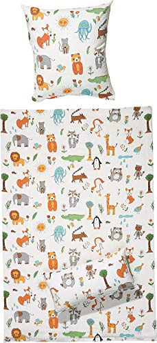 Erwin Müller Kinder-Bettwäsche Seersucker bunt Größe 1x 135x200 cm + 1x...