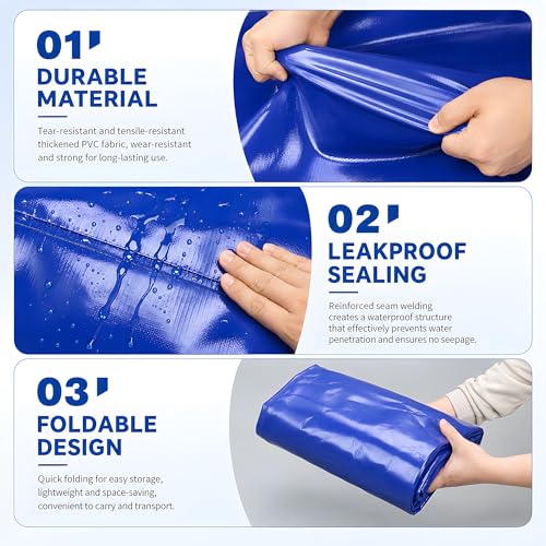 110L/29Gal Water Bladder Tank, Foldable Portable Water Storage Bladder Container, 30 Gallon Water Tank Alternative for Camping RV Truck Bed Emergency Irrigation, Blue by ZXZYHFTY - Image 3